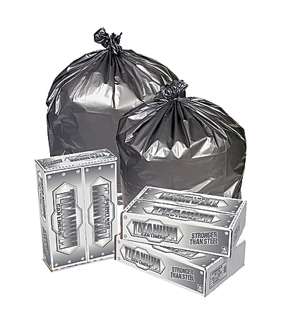 Pitt Plastics 55 gal. Trash Bag in Black (Case of 25) - PCB55 - Pollardwater