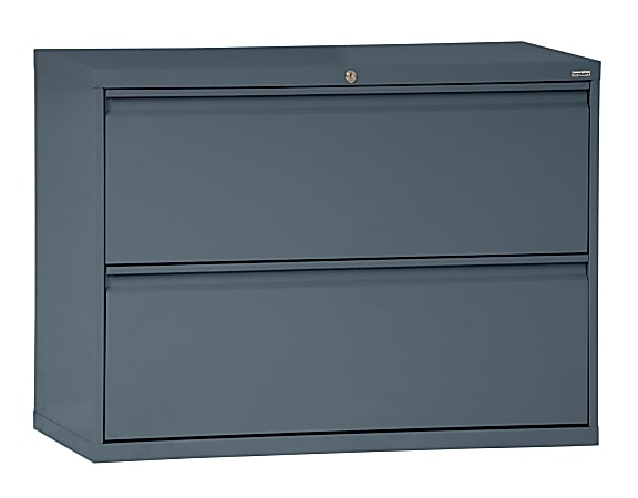 Sandusky® 800 26"W Lateral 2-Drawer File Cabinet, Metal, Charcoal