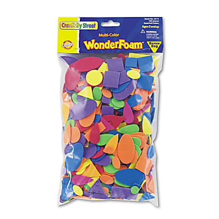 Chenille Kraft WonderFoam Shapes, Assorted Colors, Pack Of 720