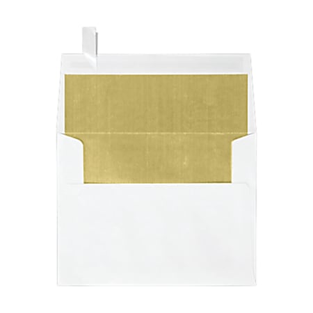 LUX Invitation Envelopes, A2, Peel & Press Closure, Gold/White, Pack Of 1,000