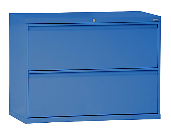Sandusky® 800 26"W Lateral 2-Drawer File Cabinet, Metal, Blue
