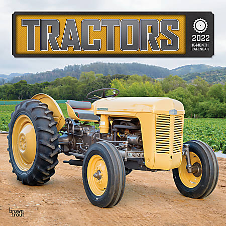Brown Trout Monthly Auto Wall Calendar, 12" x 24", Tractors, January To December 2022