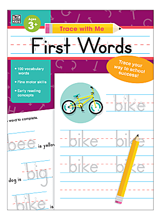 Carson-Dellosa Trace With Me: First Words Activity Book, Preschool - Grade 2