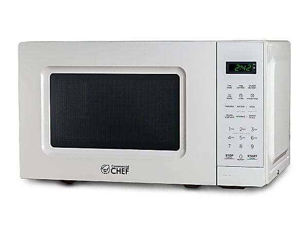 Commercial Chef Small Countertop Microwave With Digital Display, 0.7 Cu Ft, White
