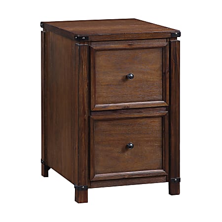 Office Star™ Baton Rouge 19"W x 20-3/8"D Lateral 2-Drawer File Cabinet, Brushed Walnut
