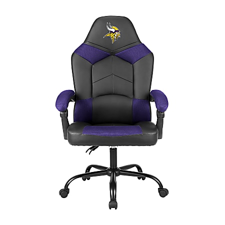 Imperial Adjustable Oversized Vinyl High-Back Office Task Chair, NFL Minnesota Vikings, Black/Purple