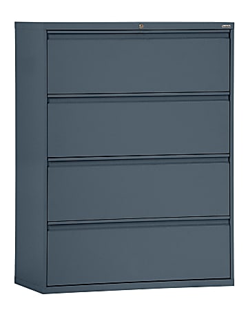 Sandusky® 800 36"W x 19-1/4"D Lateral 4-Drawer File Cabinet, Charcoal