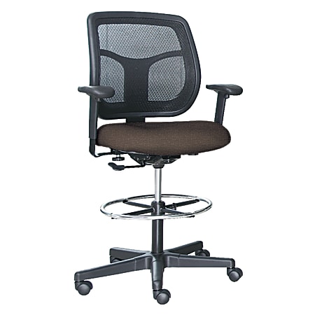 Raynor® Eurotech Apollo VDFT9800 Drafting Stool, 46 1/2"H x 26"W x 24 4/5"D, Mosaic Taupe Fabric