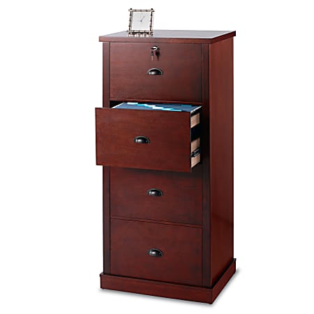 Foremost Hudson Wood Veneer 4 Drawer File Cabinet 51 12 H x 22 W x 15 ...