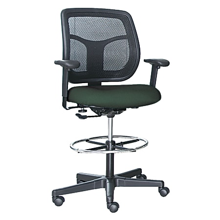 Raynor® Eurotech Apollo VDFT9800 Drafting Stool, 46 1/2"H x 26"W x 24 4/5"D, Teal Forte Chive Fabric