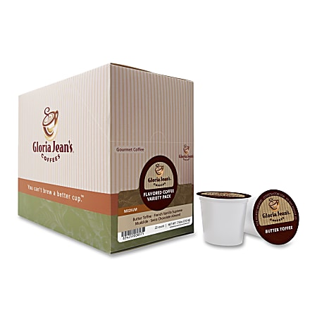 Gloria Jean's® Coffees K-Cup® Variety Packs, Flavored Coffee, Box Of 22