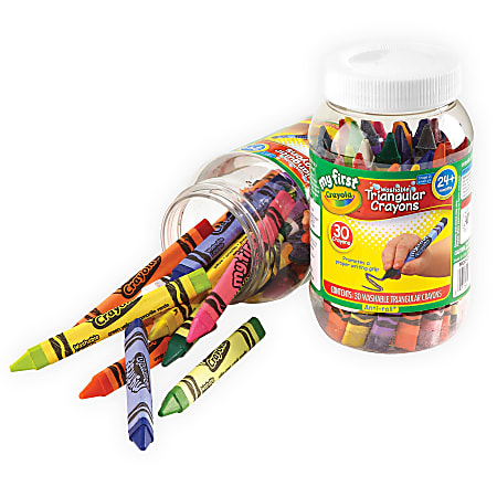 Crayola Young Kids Washable Tripod Crayons Assorted Colors Pack Of 8  Crayons - Office Depot