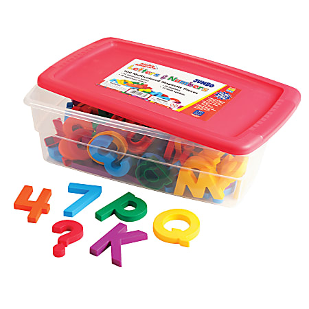 Educational Insights AlphaMagnets® & MathMagnets®, Jumbo, Multi-Colored, Pack Of 100