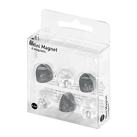 MasterVision® Mini Magnets, 3/4", Black/White, Pack Of 6
