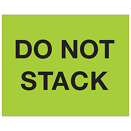 Tape Logic® Preprinted Pallet Protection Labels, DL1228, 8" x 10", "Do Not Stack", Fluorescent Green, Roll Of 250