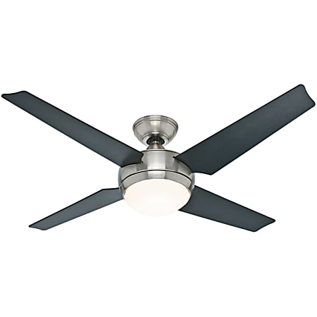 Hunter 52" 3-Speed Sonic with Light Ceiling Fan, 14.5"H, Brushed Nickel/Matte Black