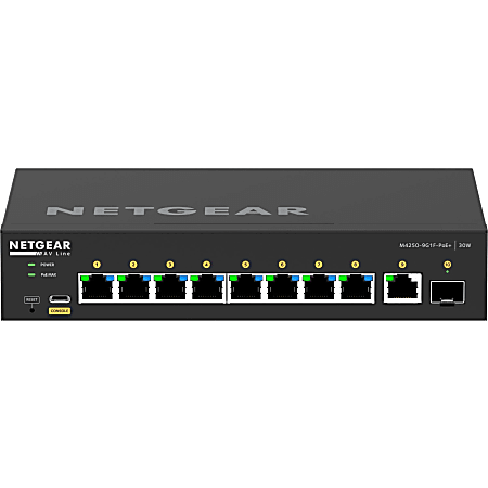 Netgear AV Line M4250 GSM4210PD Ethernet Switch - 8 Ports - Manageable - 10 Gigabit Ethernet - 10GBas - GSM4210PD100NAS
