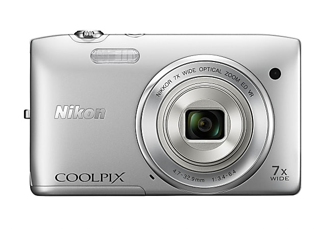 Nikon® Coolpix® S3500 20.1-Megapixel Digital Camera, Silver