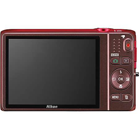 Nikon Coolpix S6500 16 Megapixel Compact Camera Red AMOLED 12x