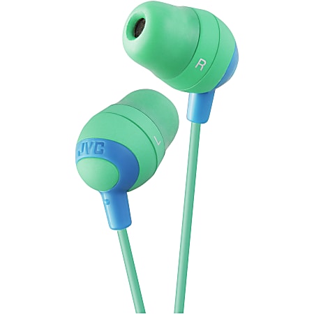 JVC Marshmallow HA-FX32-G Earphone - Stereo - Green - Mini-phone - Wired - 16 Ohm - 8 Hz 20 kHz - Gold Plated Connector - Earbud - Binaural - In-ear - 3.94 ft Cable