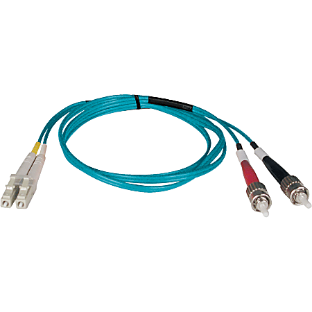 Tripp Lite 5M 10Gb Duplex Multimode 50/125 OM3 LSZH Fiber Optic Patch Cable LC/ST Aqua 16' 16ft 5 Meter - LC Male - ST Male - 16.4ft - Aqua Blue