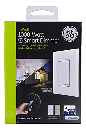 GE Z-Wave Plus In-Wall 1000W Smart Dimmer Switch, Light Almond/White, 500S