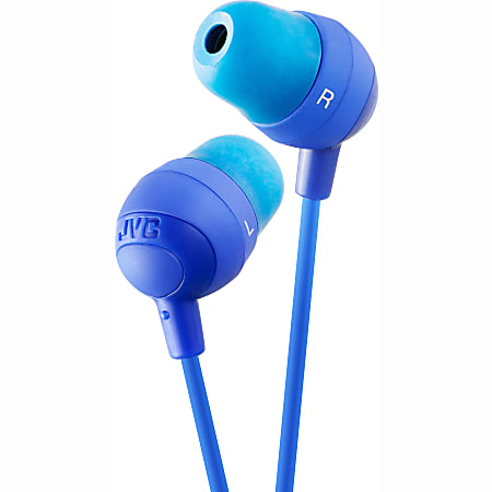 JVC Marshmallow HA-FX32-A Earphone - Stereo - Blue - Wired - 16 Ohm - 8 Hz 20 kHz - Gold Plated Connector - Earbud - Binaural - In-ear - 3.94 ft Cable