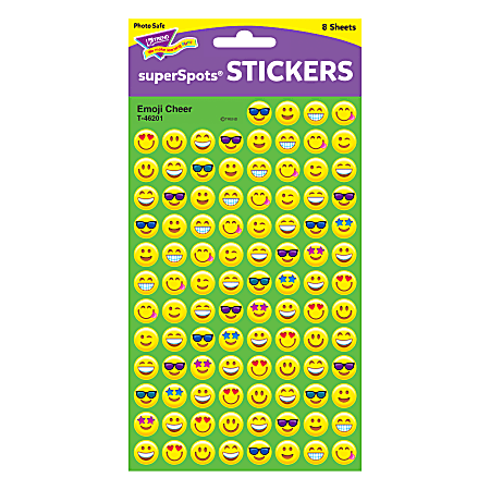 TREND Emoji Cheer superSpots® Stickers, 1/2", Multicolor,