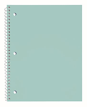 Just Basics® Poly Spiral Notebook, 8" x 10-1/2", 1 Subject, Wide Ruled, 70 Sheets, Light Green
