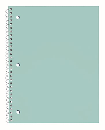 Just Basics® Poly Spiral Notebook, 8" x 10-1/2", 1 Subject, Wide Ruled, 70 Sheets, Light Green