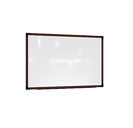 Ghent Prest Magnetic Dry-Erase Whiteboard, Porcelain, 26-1/4” x 38-1/4”, White, Carmel Oak Wood Frame