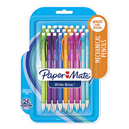 Paper Mate® Write Bros. Mechanical Pencils, 0.5 mm, #2, Assorted Colors, Pack Of 24