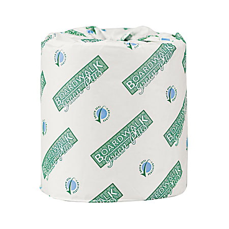Boardwalk Green Plus 2-Ply Bathroom Tissue, White, 500 Sheets Per Roll, Carton Of 80 Rolls