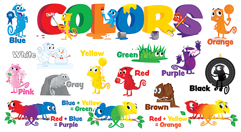 Scholastic Teacher's Friend Color Chameleons Mini Bulletin Board Set, Pre-K - Grade 5