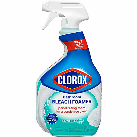 Clorox Disinfecting Bathroom Foamer with Bleach - Spray - 30 fl oz (0.9 quart) - 1 Each - Clear