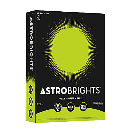 Astrobrights® Color Multi-Use Printer & Copy Paper, Terra Green, Letter (8.5" x 11"), 500 Sheets Per Ream, 24 Lb, 94 Brightness