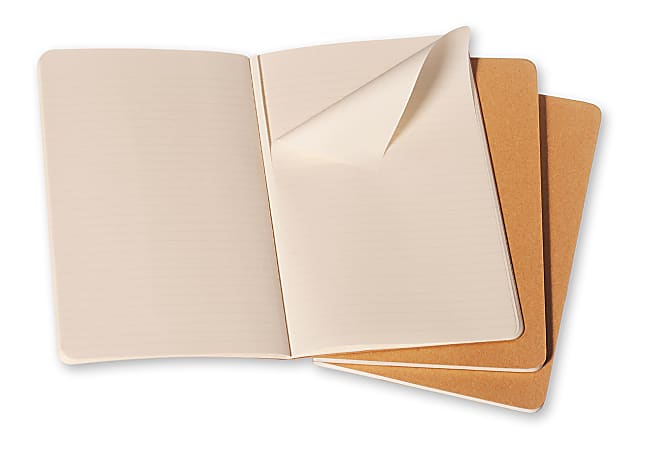 Moleskine Cahier Journals 5 x 8 14 Faint Ruled 80 Pages 40 Sheets Kraft  Brown Set Of 3 Journals - Office Depot
