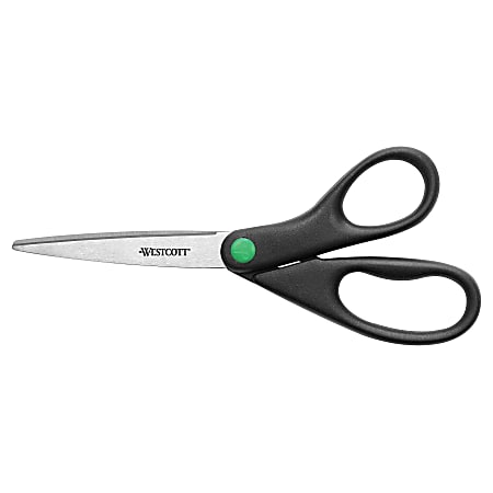 Westcott® KleenEarth Recycled Stainless-Steel Scissor, 8", Pointed, Black