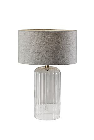 Adesso® Simplee Carrie Large Table Lamp, 22”H, Gray/Clear