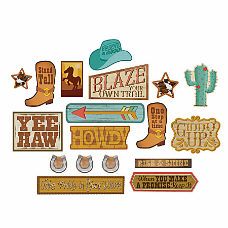 Eureka Wild Wild Classroom Gallery Wall Bulletin Board Set, 18 Pieces