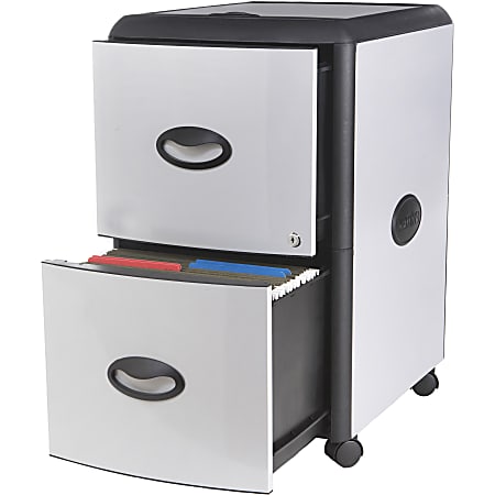 Storex® 100% Recycled File Drawer With Casters, Gray/Black