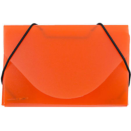 JAM Paper® Business Card Case With Elastic Closure, Orange Frost