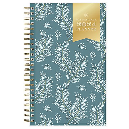 2024 Day Designer Weekly/Monthly Planning Calendar, 5" x 8", Graceful Ocean, January To December