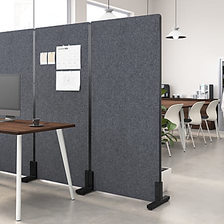 Bush Business Furniture Freestanding Privacy Screen, Polyester, 34"W, Cool Charcoal, Standard Delivery, PSP234CL03
