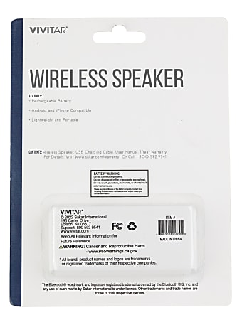 Vivitar sakar bluetooth wireless speaker shop