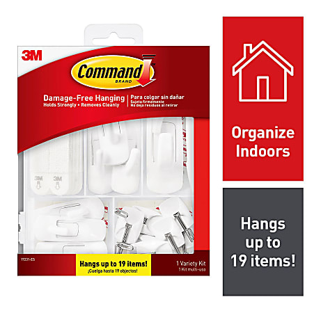  Command Variety Pack, Picture Hanging Strips, Wire Hooks and  Utility Hooks, Damage Free Hanging Variety Pack for Up to 19 Items, 1 Kit :  Home & Kitchen