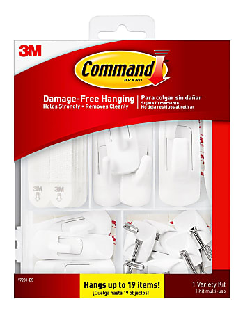 Command Variety Pack Utility and Wire Hooks Picture Hanging Strips 1 Command  Kit 54 Pieces Damage Free Assorted - Office Depot