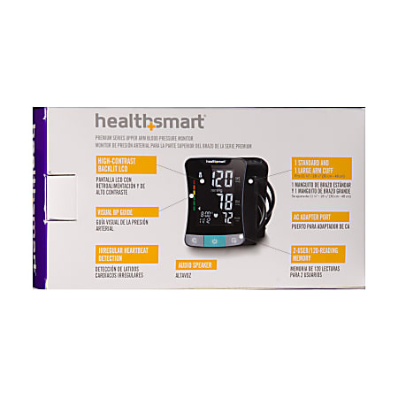 HealthSmart Premium Talking Automatic Digital Blood Pressure Monitor With  Standard And Large Cuffs - Office Depot