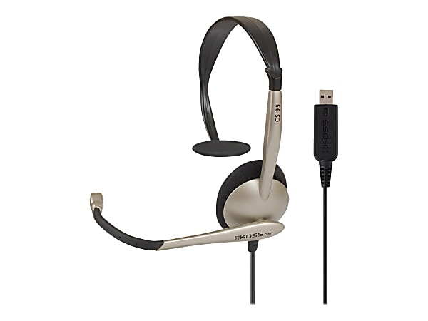 Koss CS95 USB On-Ear Communication Headset, Black/Gray, 184060