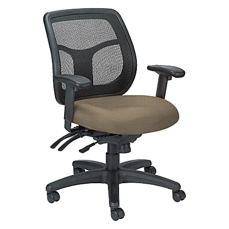 Raynor® Eurotech Apollo VMFT9450 Mid-Back Multifunction Manager Chair, 40 1/2"H x 26"W x 20"D, Beige Eyes Beach Fabric